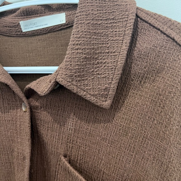Oak+Fort Brown Button-Up Shirt size S - Picture 5 of 6